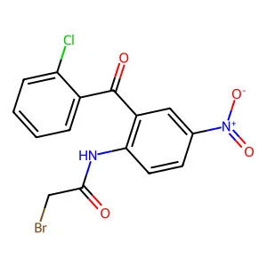 2-bromo-N-[2-(2-chlorobenzoyl)-4-nitrophenyl]acetamide structure