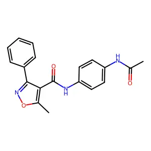 N-(4-acetamidophenyl)-5-methyl-3-phenyl-1,2-oxazole-4-carboxamide structure