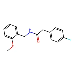 2-(4-fluorophenyl)-N-[(2-methoxyphenyl)methyl]acetamide structure