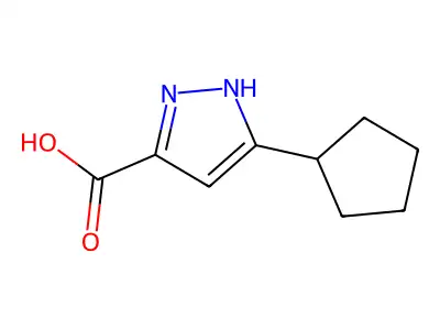 3-Cyclopentyl-1H-pyrazole-5-carboxylic acid structure