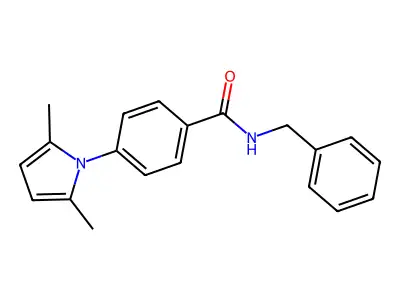 N-benzyl-4-(2,5-dimethyl-1H-pyrrol-1-yl)benzamide structure