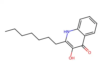 2-Heptyl-3-hydroxy-4-quinolone structure