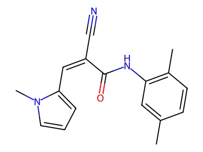 2-cyano-N-(2,5-dimethylphenyl)-3-(1-methyl-1H-pyrrol-2-yl)prop-2-enamide structure