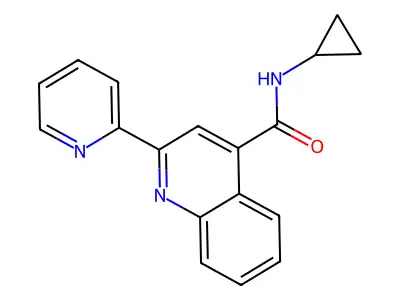 N-cyclopropyl-2-pyridin-2-ylquinoline-4-carboxamide structure
