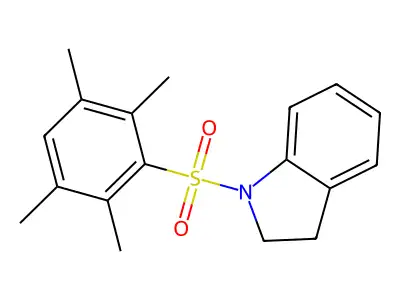 [(2,3,5,6-Tetramethylphenyl)sulfonyl]indoline structure