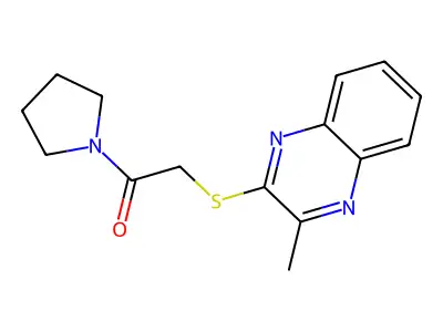 2-[(3-Methylquinoxalin-2-yl)sulfanyl]-1-(pyrrolidin-1-yl)ethan-1-one structure