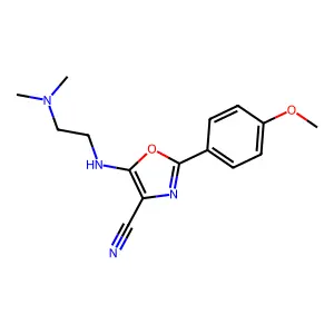5-{[2-(Dimethylamino)ethyl]amino}-2-(4-methoxyphenyl)-1,3-oxazole-4-carbonitrile structure