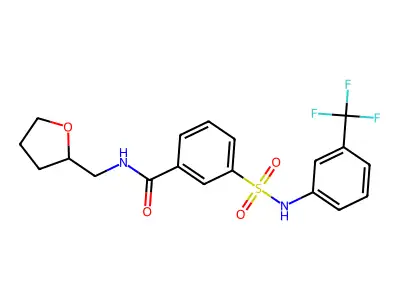 N-(oxolan-2-ylmethyl)-3-[[3-(trifluoromethyl)phenyl]sulfamoyl]benzamide structure