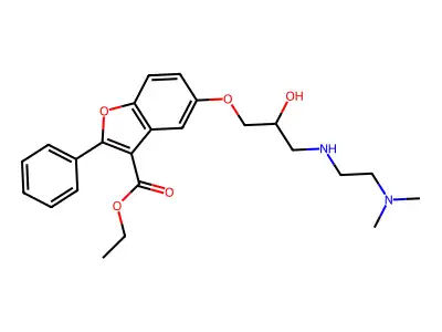 Ethyl 5-[3-(2-dimethylaminoethylamino)-2-hydroxy-propoxy]-2-phenyl-benzofuran-3-carboxylate structure