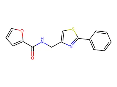 N-[(2-phenyl-1,3-thiazol-4-yl)methyl]furan-2-carboxamide structure
