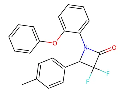 3,3-Difluoro-4-(4-methylphenyl)-1-(2-phenoxyphenyl)azetidin-2-one structure