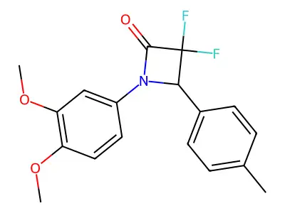 1-(3,4-Dimethoxyphenyl)-3,3-difluoro-4-(4-methylphenyl)azetidin-2-one structure