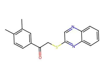 1-(3,4-Dimethylphenyl)-2-(quinoxalin-2-ylsulfanyl)ethan-1-one structure