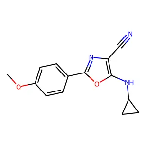 5-(Cyclopropylamino)-2-(4-methoxyphenyl)-1,3-oxazole-4-carbonitrile structure