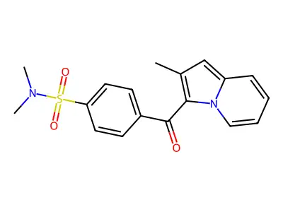 N,N-dimethyl-4-(2-methylindolizine-3-carbonyl)benzenesulfonamide structure