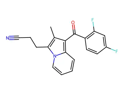 3-[1-(2,4-Difluorobenzoyl)-2-methylindolizin-3-yl]propanenitrile structure