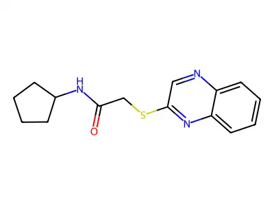 N-cyclopentyl-2-(quinoxalin-2-ylsulfanyl)acetamide structure