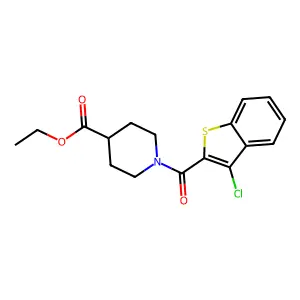 Ethyl 1-(3-chloro-1-benzothiophene-2-carbonyl)piperidine-4-carboxylate structure