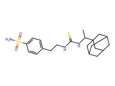 1-[1-(1-Adamantyl)ethyl]-3-[2-(4-sulfamoylphenyl)ethyl]thiourea structure