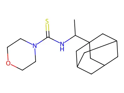 N-[1-(1-adamantyl)ethyl]morpholine-4-carbothioamide structure