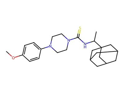 N-[1-(1-adamantyl)ethyl]-4-(4-methoxyphenyl)piperazine-1-carbothioamide structure