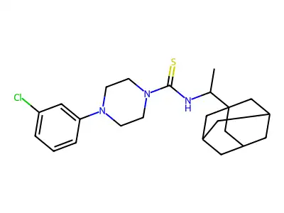 N-[1-(1-adamantyl)ethyl]-4-(3-chlorophenyl)piperazine-1-carbothioamide structure
