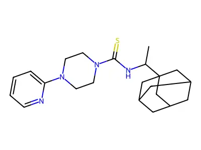 N-[1-(1-adamantyl)ethyl]-4-pyridin-2-ylpiperazine-1-carbothioamide structure