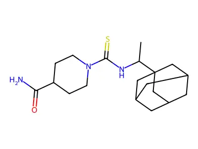 1-[1-(1-Adamantyl)ethylcarbamothioyl]piperidine-4-carboxamide structure
