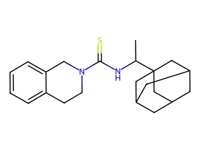 N-[1-(1-adamantyl)ethyl]-3,4-dihydro-1H-isoquinoline-2-carbothioamide structure