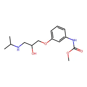 Methyl (3-(2-hydroxy-3-((1-methylethyl)amino)propoxy)phenyl)carbamate structure
