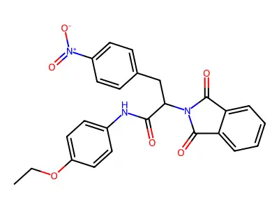 2-(1,3-dioxoisoindol-2-yl)-N-(4-ethoxyphenyl)-3-(4-nitrophenyl)propanamide structure