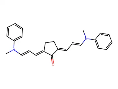 2,5-Bis{3-[methyl(phenyl)amino]-2-propen-1-ylidene}cyclopentanone structure