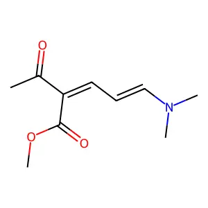 methyl (2E,4E)-2-acetyl-5-(dimethylamino)penta-2,4-dienoate structure