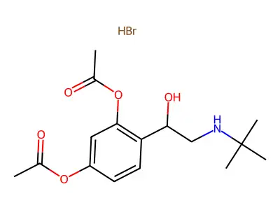 1,3-Benzenediol, 4-(2-((1,1-dimethylethyl)amino)-1-hydroxyethyl)-, 1,3-diacetate, hydrobromide structure