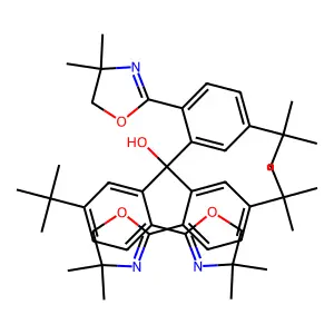 Tris[5-tert-butyl-2-(4,4-dimethyl-4,5-dihydro-1,3-oxazol-2-yl)phenyl]methanol structure