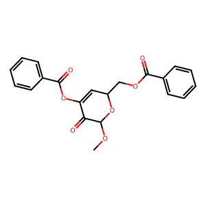 (4-benzoyloxy-6-methoxy-5-oxo-2H-pyran-2-yl)methyl benzoate structure