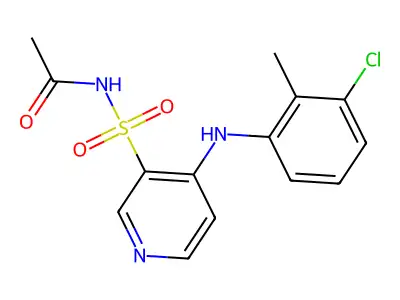 N-((4-((3-Chloro-2-methylphenyl)amino)-3-pyridinyl)sulfonyl)acetamide structure