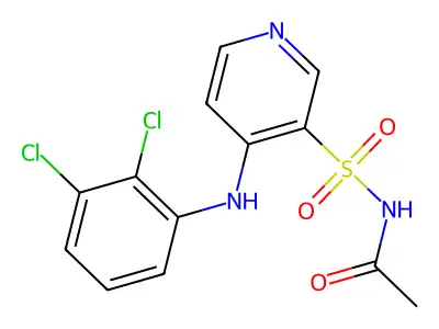 Acetamide, N-((4-((2,3-dichlorophenyl)amino)-3-pyridinyl)sulfonyl)- structure