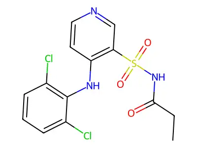 Propanamide, N-((4-((2,6-dichlorophenyl)amino)-3-pyridinyl)sulfonyl)- structure