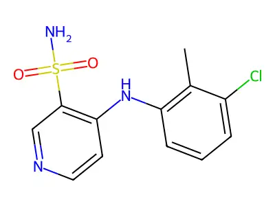 3-Pyridinesulfonamide, 4-((3-chloro-2-methylphenyl)amino)- structure