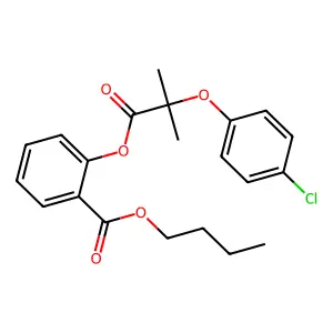 Benzoic acid, 2-(2-(4-chlorophenoxy)-2-methyl-1-oxopropoxy)-, butyl ester structure