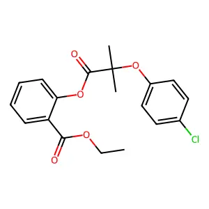Benzoic acid, 4-(2-(4-chlorophenoxy)-2-methyl-1-oxopropoxy)-, ethyl ester structure