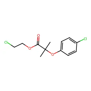 2-Chloroethyl 2-(4-chlorophenoxy)-2-methylpropionate structure