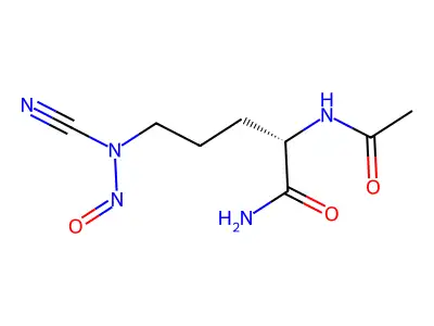 Valeramide, 2-acetamid0-5-(nitrosocyanamido)- structure