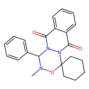 3-methyl-4-phenylspiro[4H-[1,2,4,5]oxatriazino[5,4-b]phthala structure