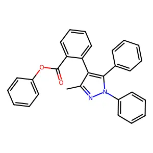 Phenyl 2-(3-methyl-1,5-diphenyl-1H-pyrazol-4-yl)benzoate structure