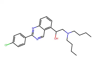 alpha-Di-n-butylaminomethyl-2-(4-chlorophenyl)-5-quinazolinemethanol structure