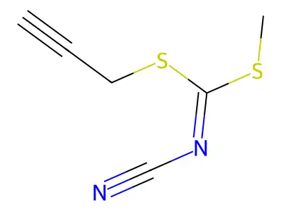 Methyl prop-2-ynyl cyanocarbonimidodithioate structure