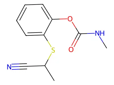 Propanenitrile, 2-((2-(((methylamino)carbonyl)oxy)phenyl)thio)- structure