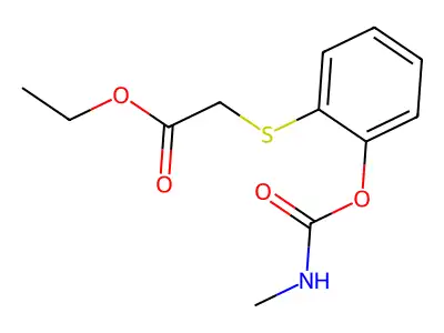 Acetic acid, ((2-(((methylamino)carbonyl)oxy)phenyl)thio)-, ethyl ester structure